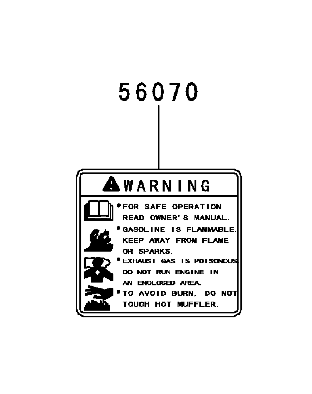 Kawasaki Fr600v-As06 Engine Labels Diagram and Parts List for XT2-LX42KW (Carb-13WGA1CS210)(2015) Cub Cadet Lawn Tractor